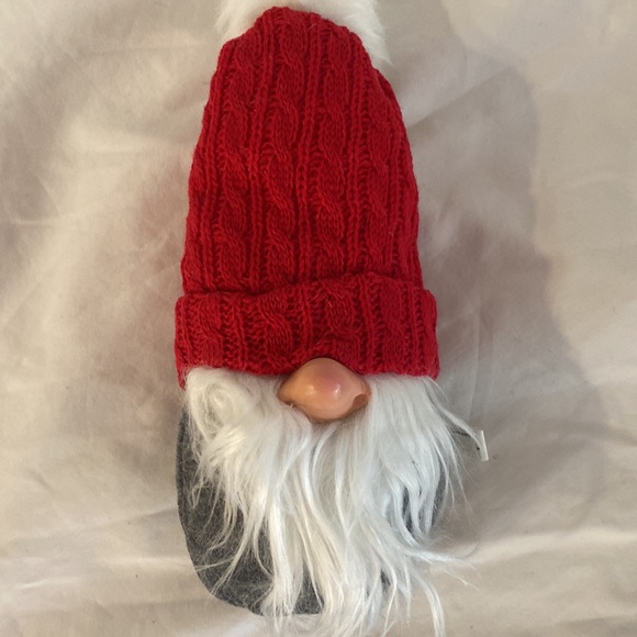 ๐HP๐NEW Nordic Gnome Good Luck Doll Bean Bag Pom Button Nose Red Knitted Hat - Picture 3 of 15